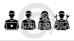 Software Developer Coding Laptop Programmer Teamwork Concept