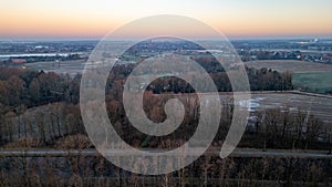 Crisp Dawn: Early Morning Over Rural Landscape