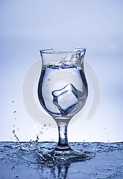 The image of pouring drinking water, into a glass, Danger or imminent danger concept