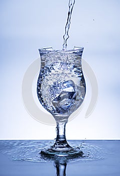 The image of pouring drinking water, into a glass, Danger or imminent danger concept