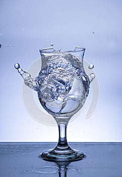 The image of pouring drinking water, into a glass, Danger or imminent danger concept