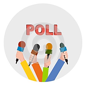 Badge opinion poll illustration. photo