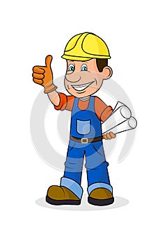 Icon cheerful worker