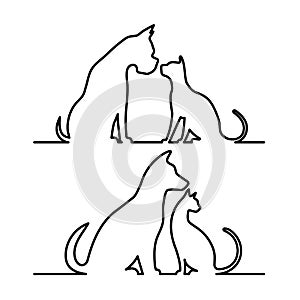 Pes a kočka silueta 