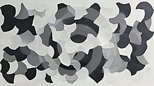 Abstract Artwork: A Composition of Black, White, and Gray Squares