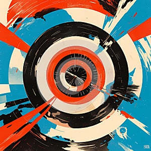 Abstract Bullseye Design with Clockwork Elements
