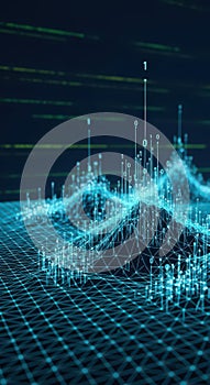 Abstract Digital Data Visualization, Artificial Intelligence, Big Data, Technology Background
