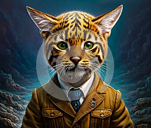 a cute cat with bright eyes and sharp ears generated by ai