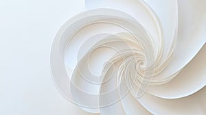 A white paper sculpture with a spiral pattern.