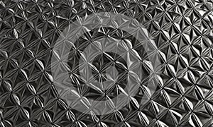 close-up view textured surface with repeating diamond pattern in shades gray, creating visually striking and