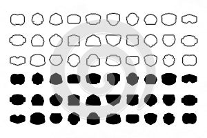 Collection of Diverse Geometric and Abstract Shapes - Outline and Solid Fill