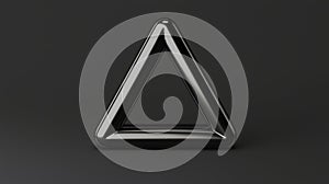 A 3D rendering of a black triangular prism.