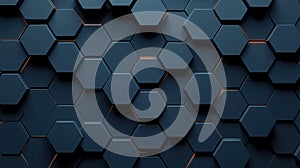 Hexagonal pattern with orange highlights.