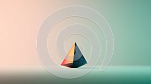 A 3D rendering of a pyramid with a gradient background.