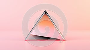 A 3D rendering of a triangular prism with a gradient color scheme.