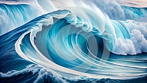 Giant Ocean Waves: Powerful Sea, Abstract Nature, Dramatic Water