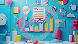 Business marketing elements display.