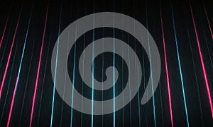 dark background with vertical lines in pink and blue, creating gradient effect.