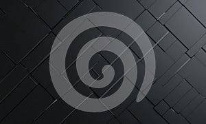 3D black geometric pattern with intersecting lines and rectangles, creating sense depth and complexity.