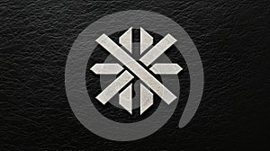 A white logo on a black background.