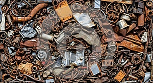 Dense heap of oxidized mechanical components