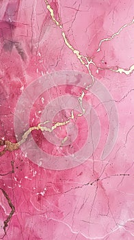 This image presents the timeless elegance of pink marble, adorned with golden fissures that create an exquisite pattern