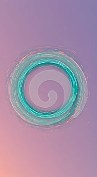 A bright glowing circular energy ring against a gradient background