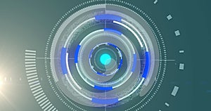 Image of processing circles and math formulas on grey background