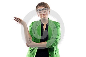 Image of puzzled business woman