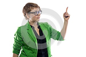 Image of puzzled businesswoman
