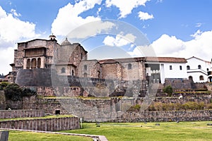 Image of Qoricancha temple in Cusco Peru.