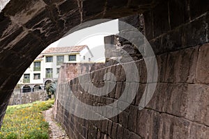 Image of Qoricancha temple in Cusco Peru.