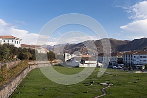 Image of Qoricancha temple in Cusco Peru.