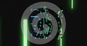 Image of qr code and glowing neon light trails