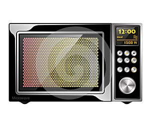 Image quality black enabled microwave oven with electronic control