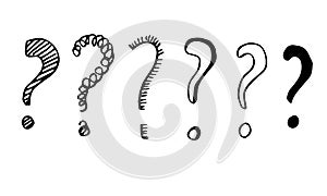Image of question mark icon on white background
