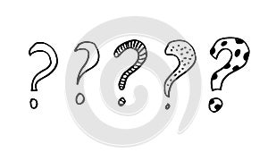 Image of question mark icon on white background
