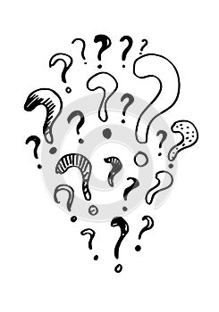 Image of question mark icon on white background