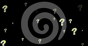 Image of question marks on black background