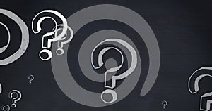 Image of question marks on black background