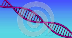 Image of r dna and math formulas on blue background