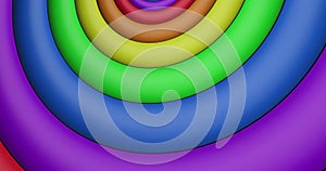 Image of rainbow circles and colours moving on seamless loop