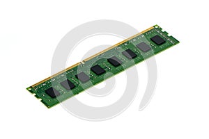 Image of a ram memory on a white background. Equipment and computer hardware