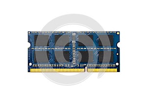 Image of a ram memory on a white background. Equipment and computer hardware