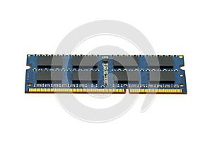 Image of a ram memory on a white background. Equipment and computer hardware
