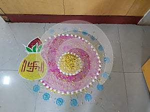 This image of Rangoli design which we can make on the occasion of Diwali photo