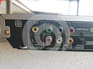 Image of the RCA connector cable to the back of the video deck player