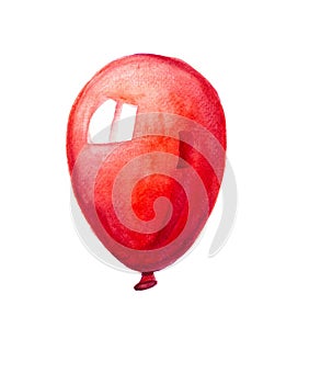 An image of a red balloon. Isolated on white background.