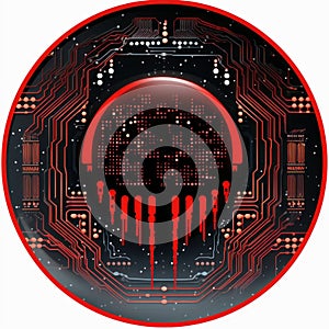 an image of a red and black circuit board