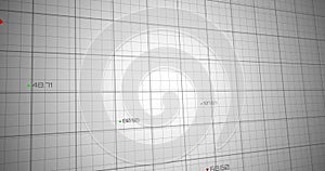 Image of a red graph line on black grid on white background